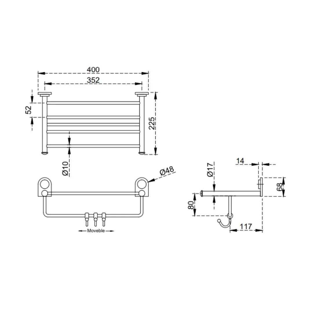 Cera towel rack Ormond Range series F5003102CH F5003102CH Chrome - image 2