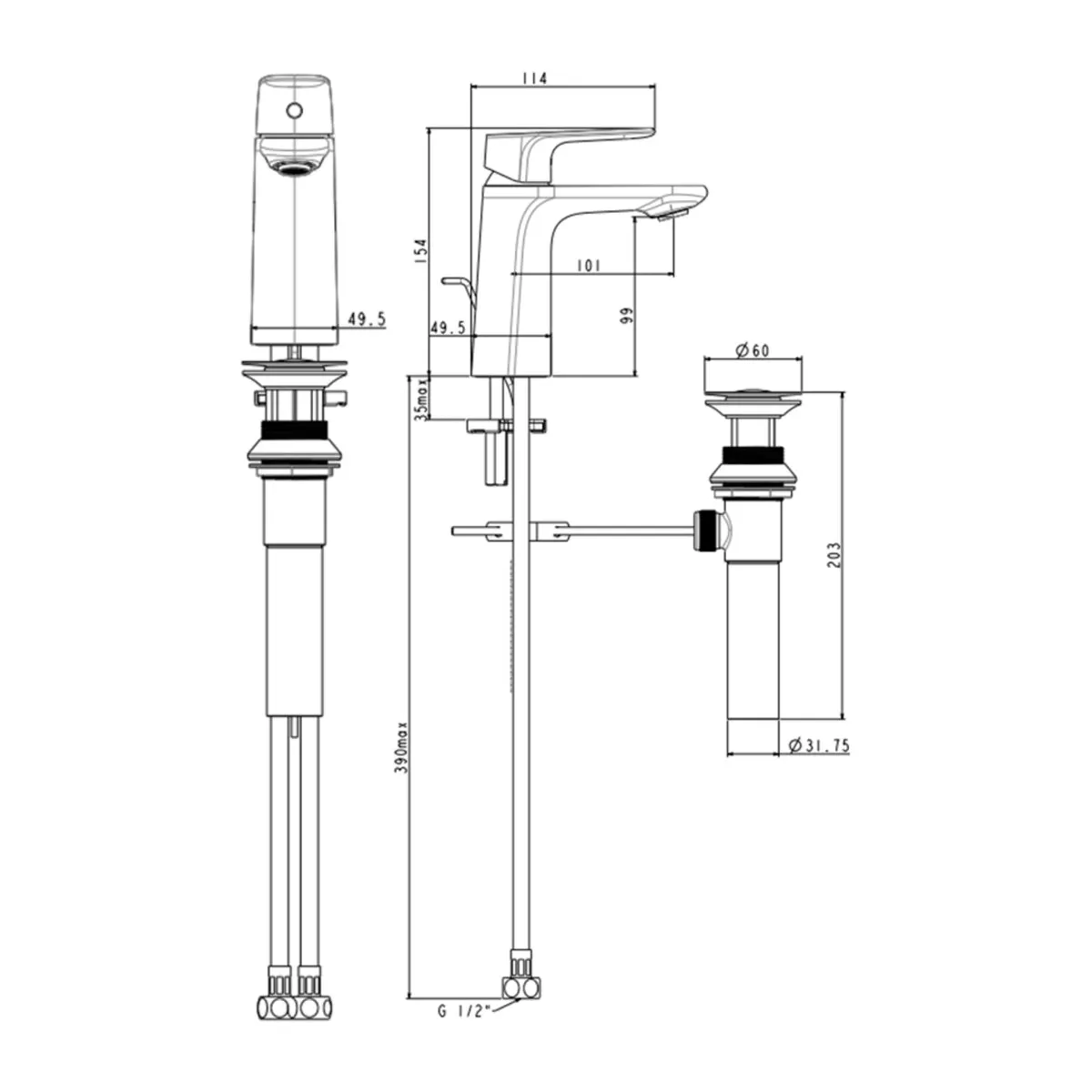 American Standard table mounted regular basin mixer signature FFAS1701-101GL0BF0 FFAS1701-101GL0BF0 Cool Sunrise - image 5