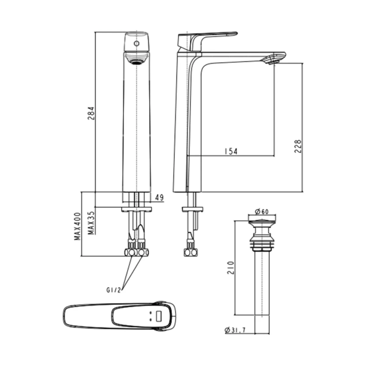 American Standard table mounted tall boy basin mixer signature FFAS1702-101GL0BF0 FFAS1702-101GL0BF0 Cool Sunrise - image 5