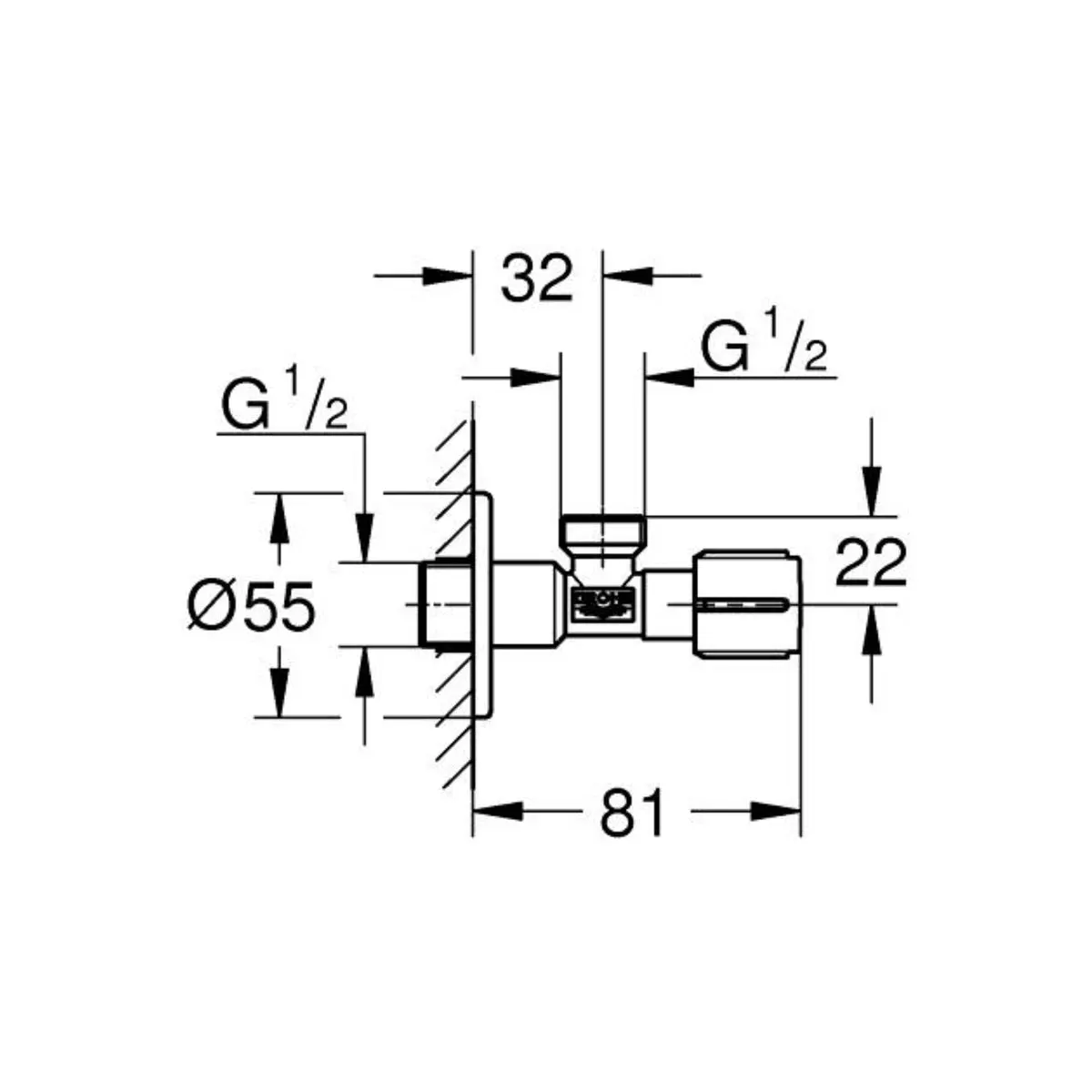 Grohe basin area angle valve 22041AL0 22041AL0 Brushed Hard Graphite - image 3