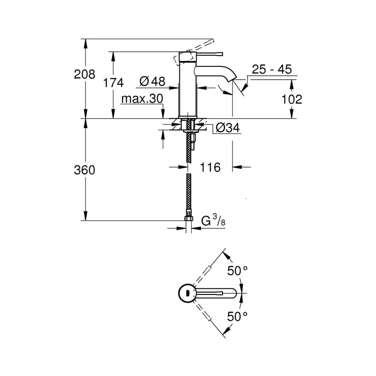 Grohe table mounted regular basin mixer essence 23590GL1 23590GL1 Cool Sunrise - image 2