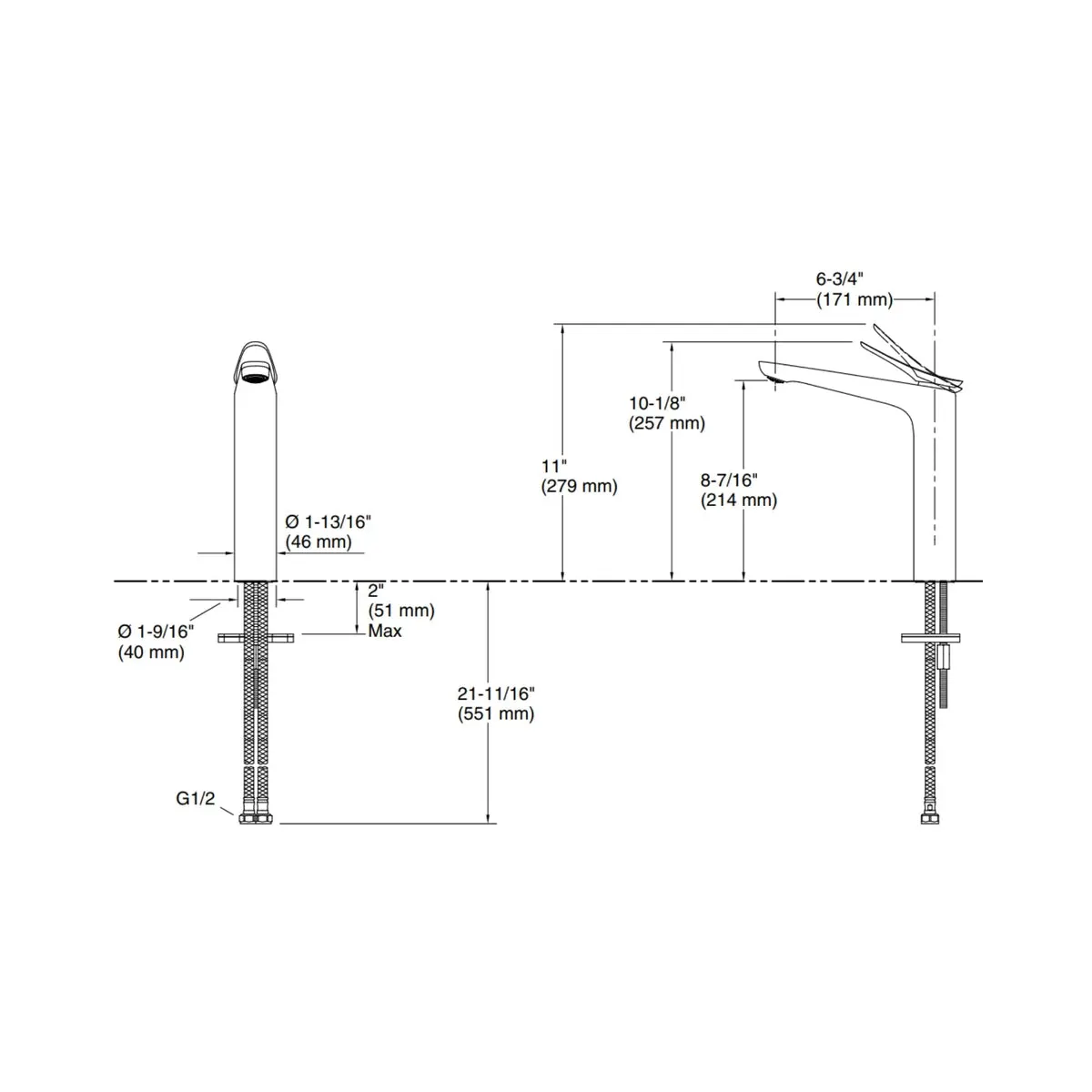 Kohler table mounted tall boy basin mixer fluence K-38887IN-4ND-BRD 38887IN-4ND-BRD Brushed Rose Gold - image 2
