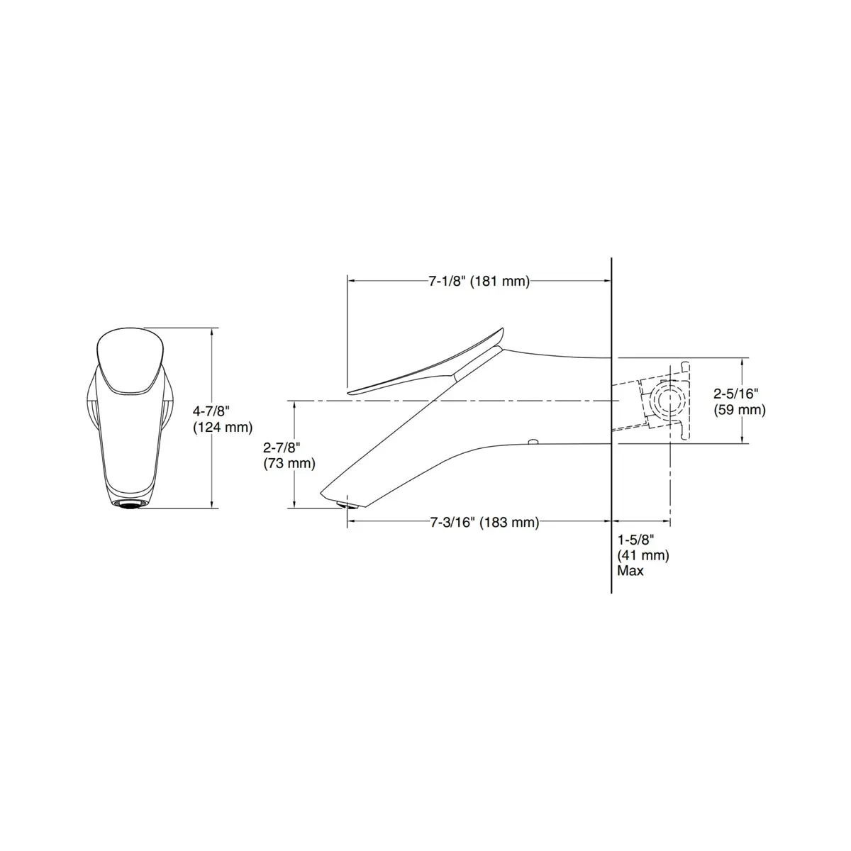 Kohler wall mounted basin mixer fluence K-38888IN-4ND-CP 38888IN-4ND-CP Chrome - image 2