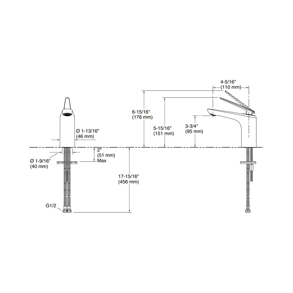 Kohler table mounted regular basin mixer fluence plus K-38893IN-4ND-RGD 38893IN-4ND-RGD Rose Gold - image 2