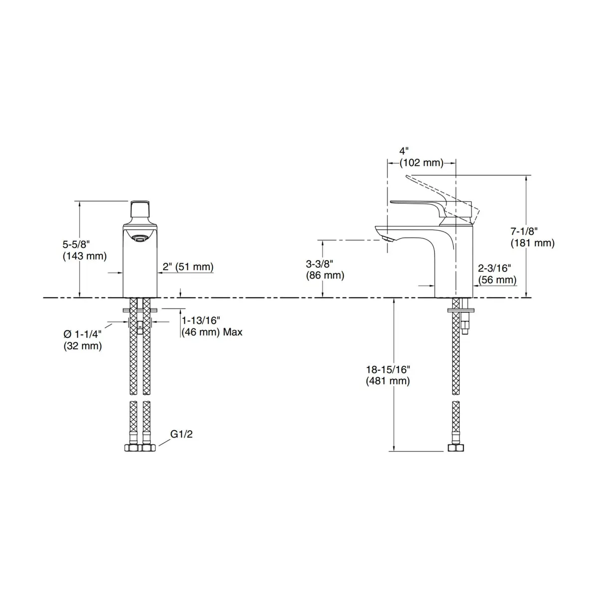 Kohler table mounted regular basin mixer aleo plus K-72312IN-4ND-BRD 72312IN-4ND-BRD Brushed Rose Gold - image 2