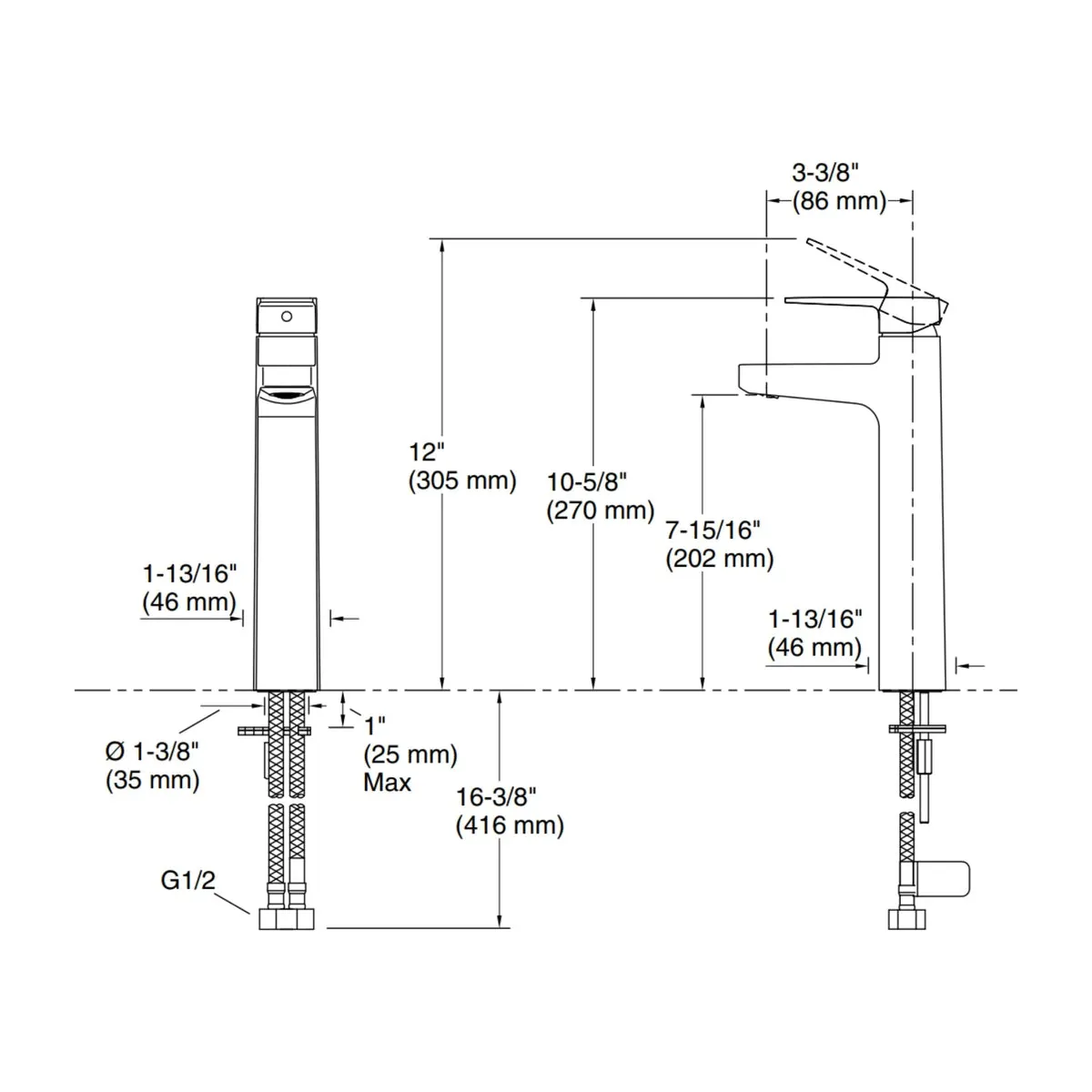 Kohler table mounted tall boy basin mixer hone K-22535IN-4AND-CP 22535IN-4AND-CP Chrome - image 9