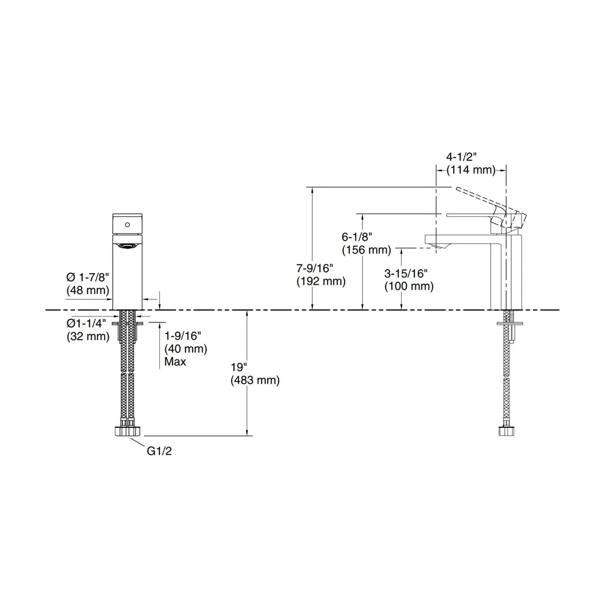 Kohler table mounted regular basin tap parallel K-23472IN-4ND-BL 23472IN-4ND-BL Black Matt - image 2