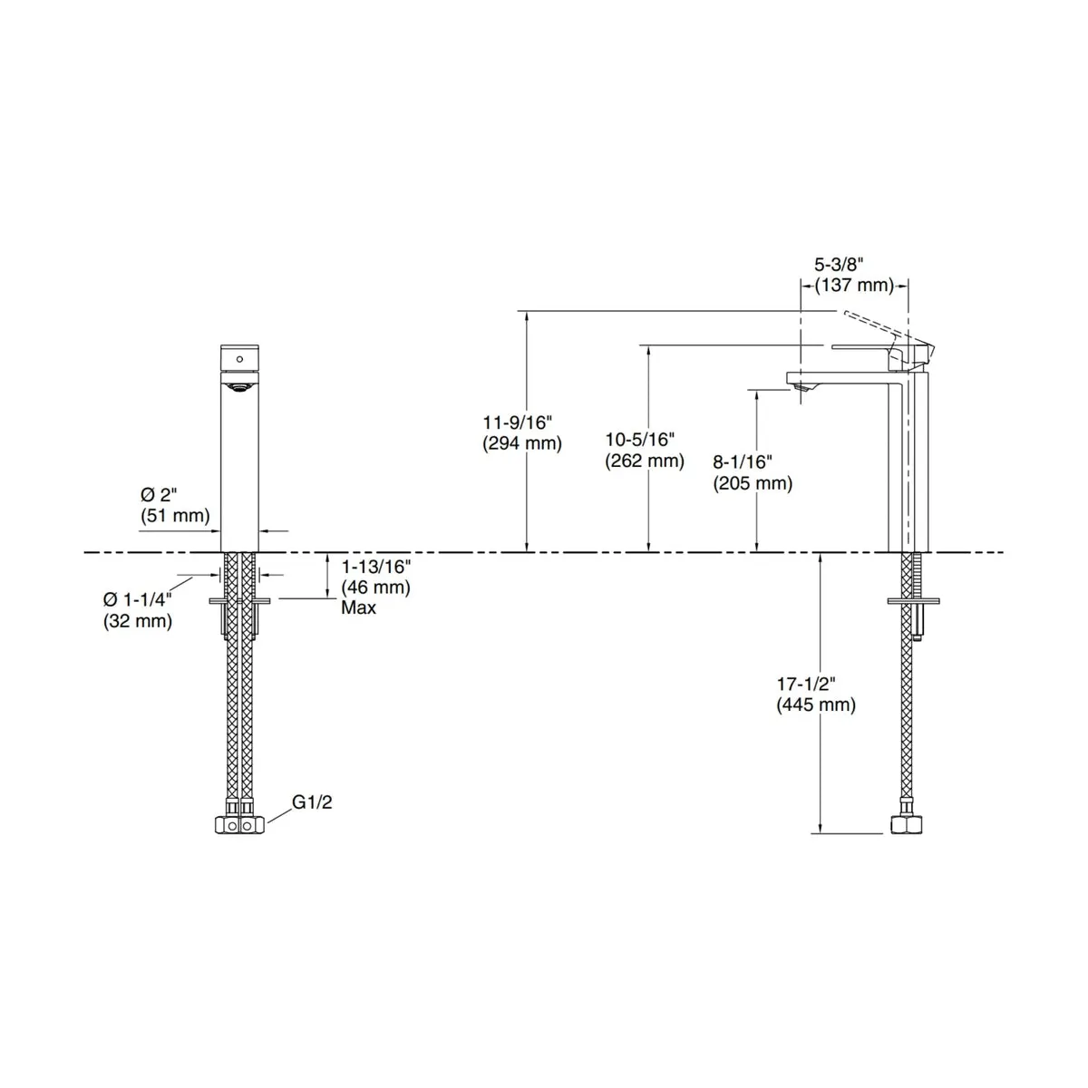 Kohler table mounted tall boy basin mixer parallel K-23475IN-4ND-CP 23475IN-4ND-CP Chrome - image 2