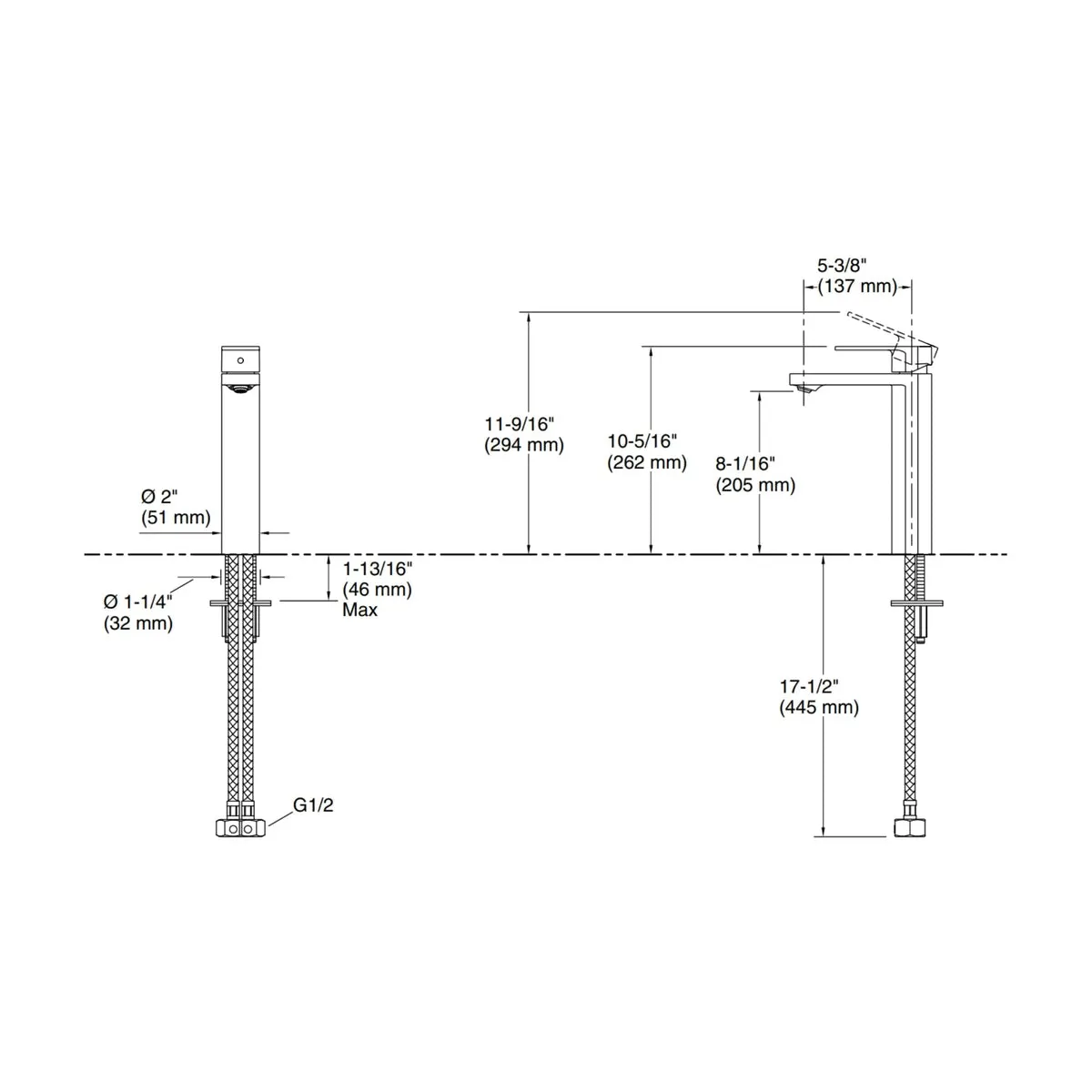 Kohler table mounted tall boy basin mixer parallel K-23475IN-4ND-RGD 23475IN-4ND-RGD Rose Gold - image 2