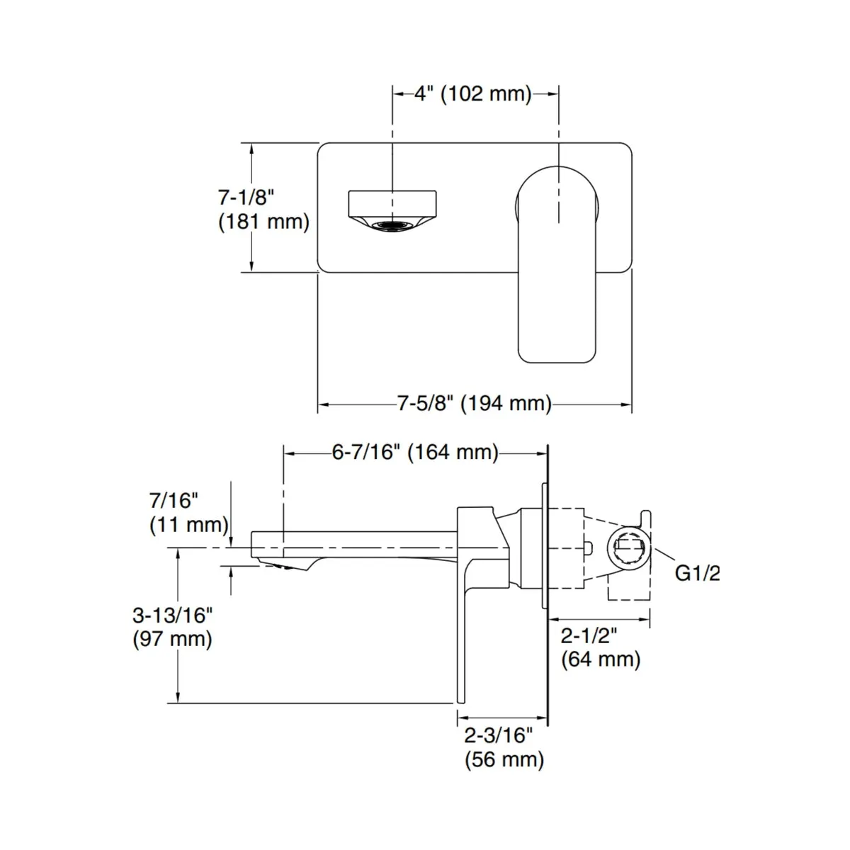 Kohler wall mounted basin mixer parallel K-23486IN-4ND-AF 23486IN-4ND-AF French Gold - image 8