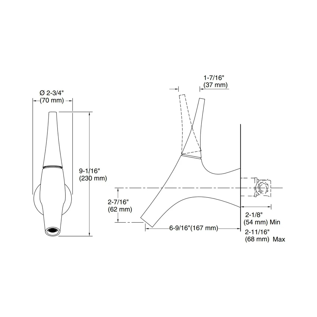 Kohler wall mounted basin mixer vive K-23975IN-4ND-RGD 23975IN-4ND-RGD Rose Gold - image 3