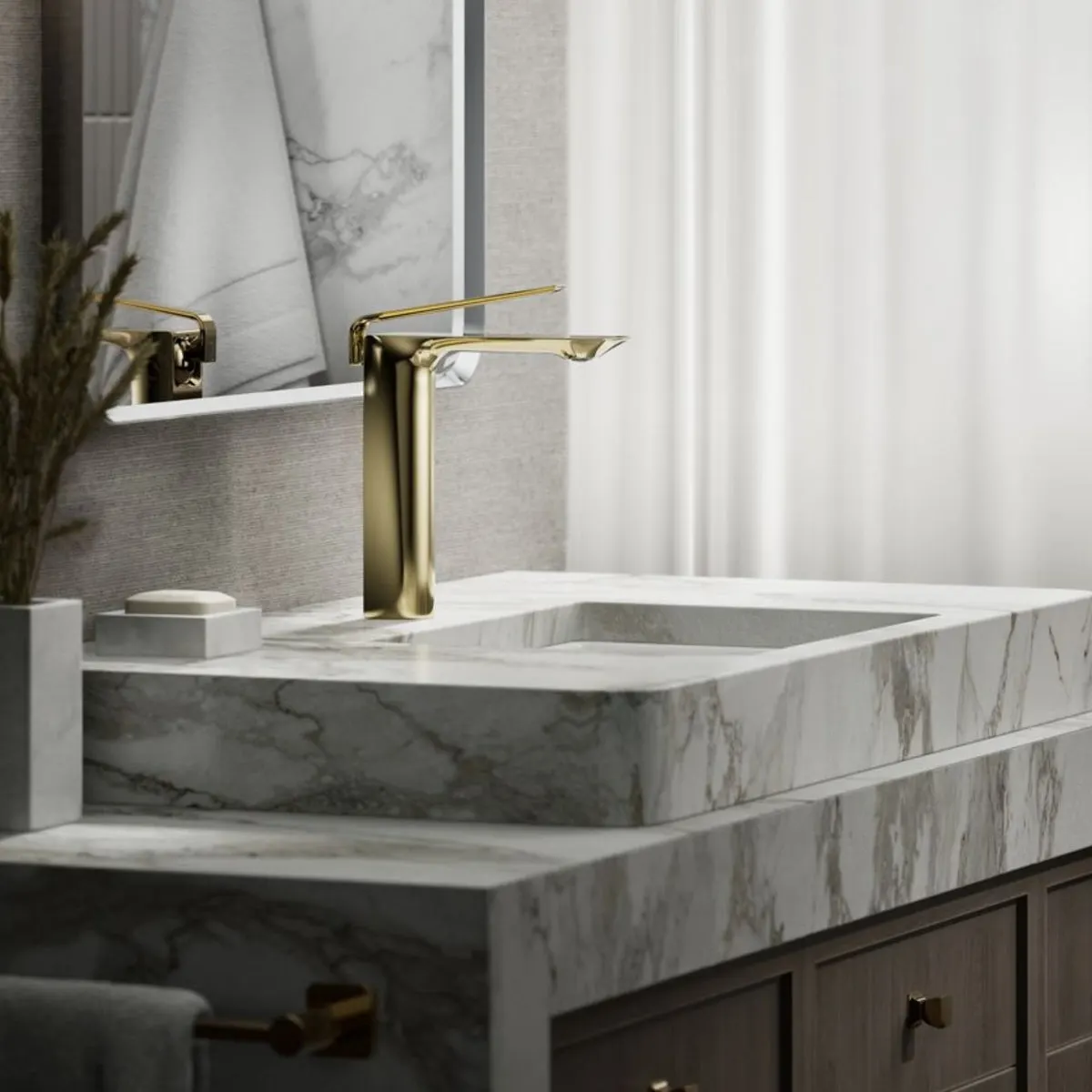 Kohler table mounted tall boy basin mixer modernlife edge K-25758IN-4ND-AF 25758IN-4ND-AF French Gold - image 7