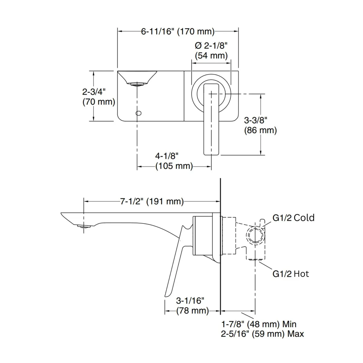 Kohler wall mounted basin mixer modernlife edge K-25759IN-4ND-AF 25759IN-4ND-AF French Gold - image 2