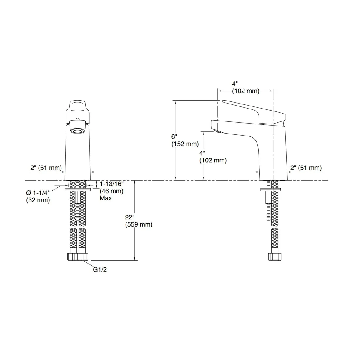 Kohler table mounted regular basin mixer accliv K-33059IN-4ND-AF 33059IN-4ND-AF French Gold - image 2