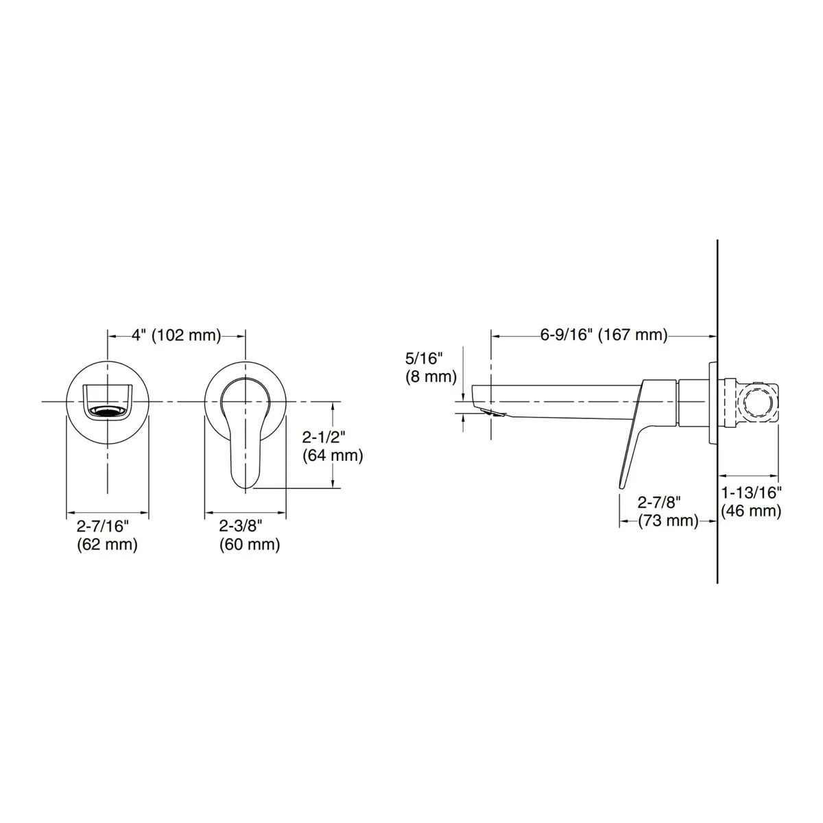 Kohler wall mounted basin mixer accliv K-33103IN-4ND-CP 33103IN-4ND-CP Chrome - image 2