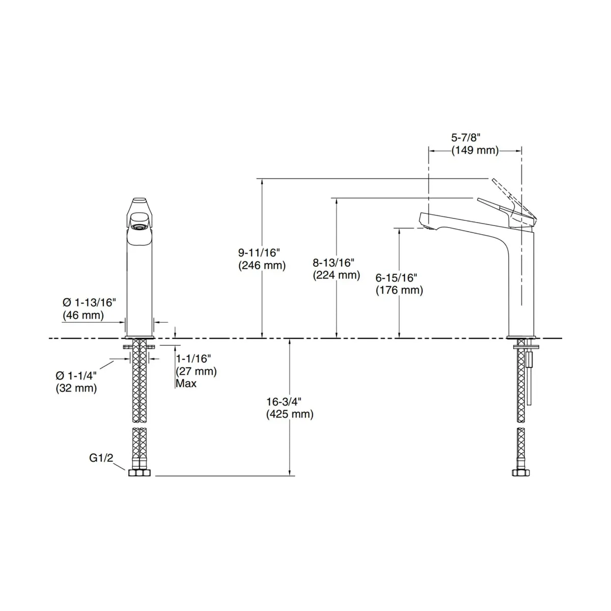 Kohler table mounted tall boy basin mixer apt curve K-34038IN-4ND-CP 34038IN-4ND-CP Chrome - image 2