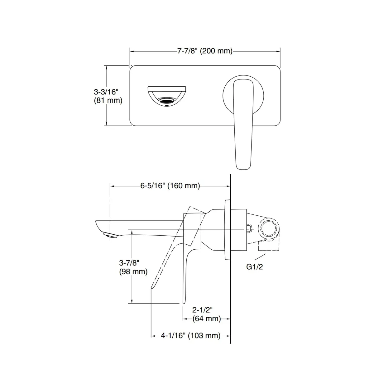 Kohler wall mounted basin mixer aleo plus K-5684IN-4ND-BL 5684IN-4ND-BL Matte Black - image 8