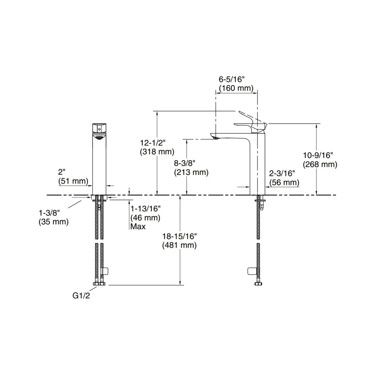 Kohler table mounted tall boy basin mixer aleo K-72298IN-4ND-CP 72298IN-4ND-CP Chrome - image 2