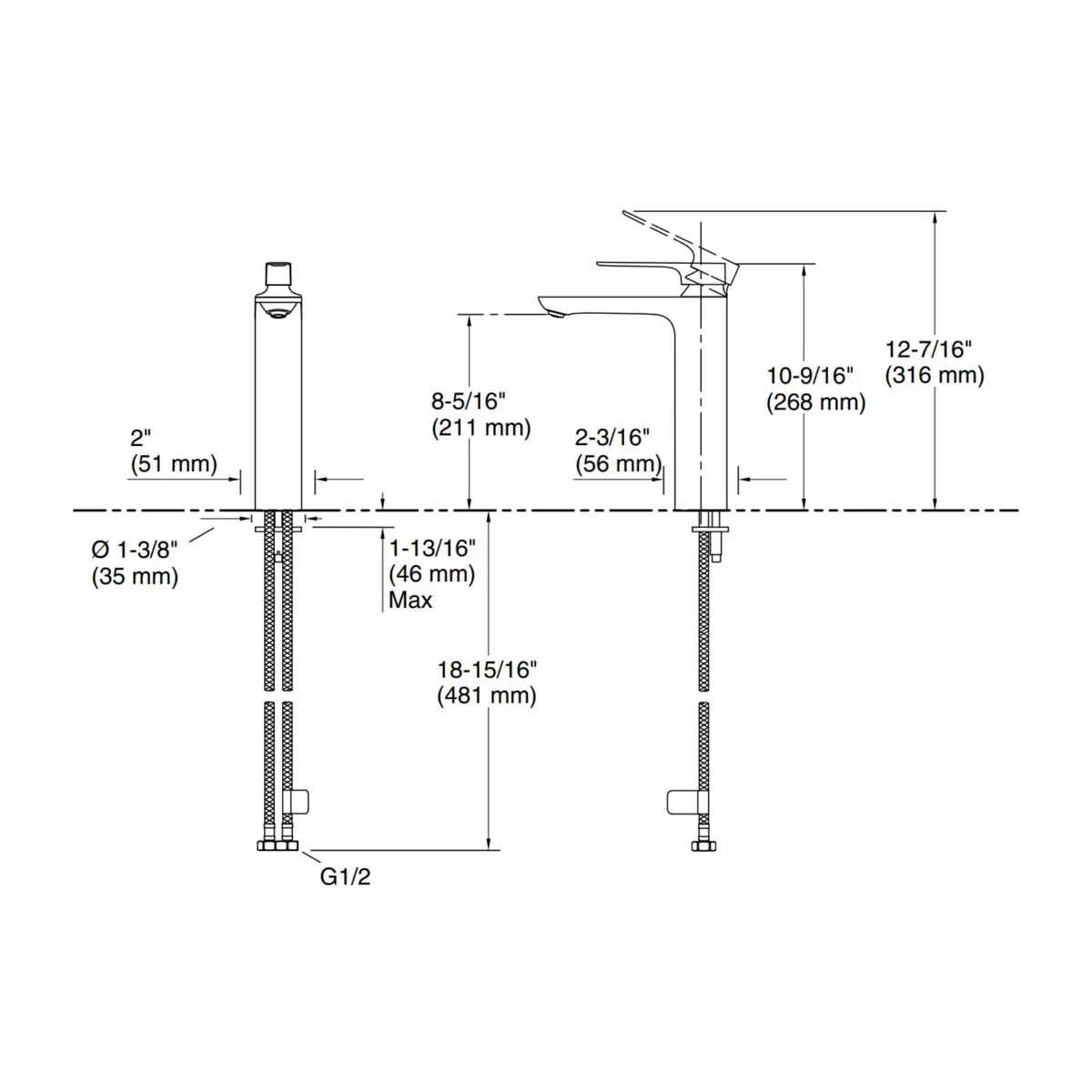 Kohler table mounted tall boy basin mixer aleo plus K-72337IN-4ND-AF 72337IN-4ND-AF French Gold - image 6