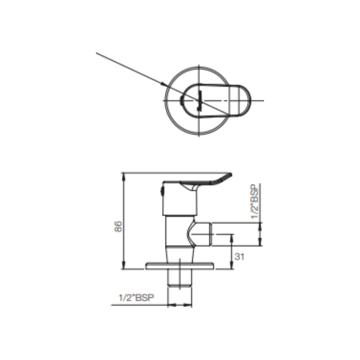 Parryware basin area angle valve alpha G2707A1 G2707A1 Chrome - image 2