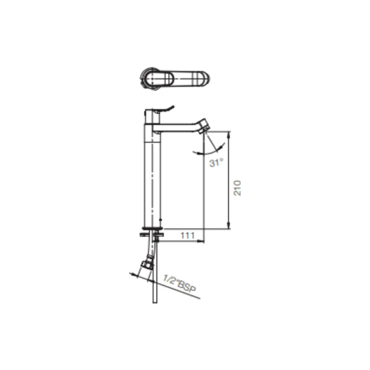 Parryware table mounted tall boy basin tap alpha G2742A1 G2742A1 Chrome - image 2