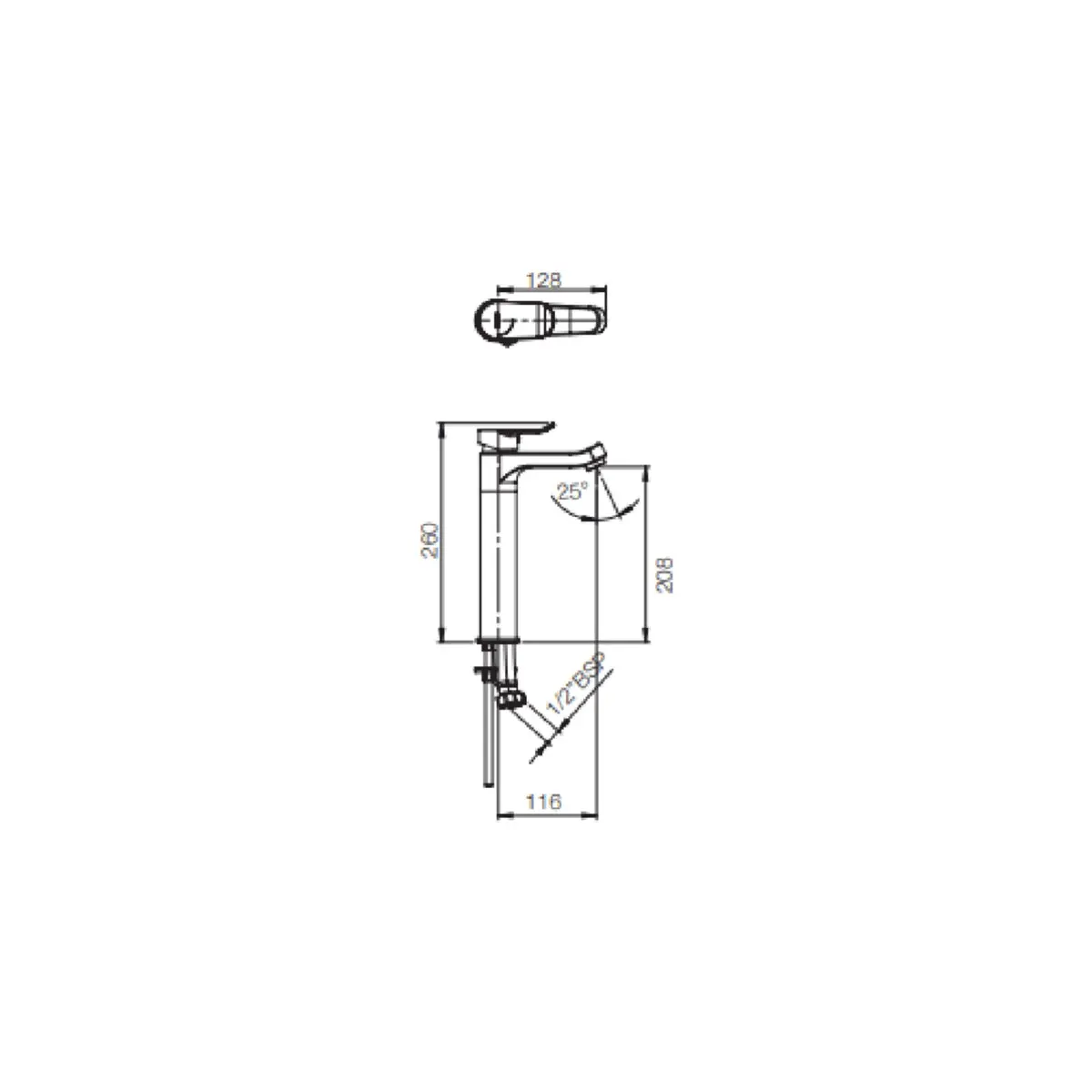 Parryware table mounted tall boy basin mixer alpha G2746A1 G2746A1 Chrome - image 2
