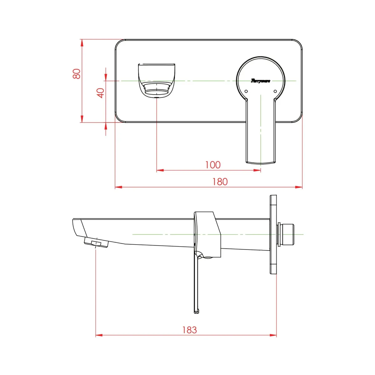 Parryware wall mounted basin mixer crust G3176A1 G3176A1 Chrome - image 2