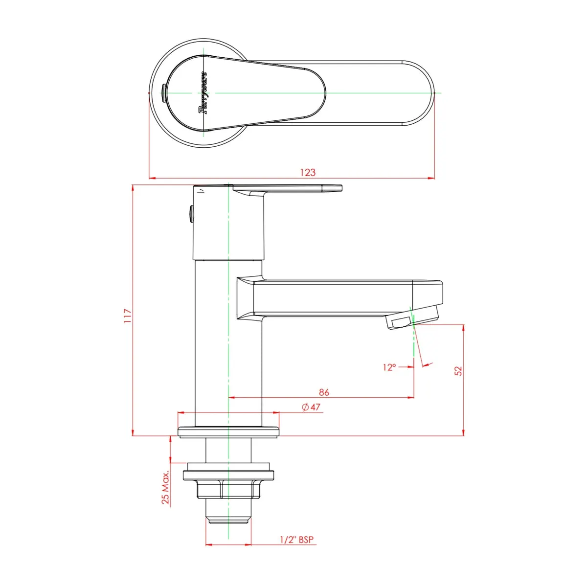 Parryware table mounted regular basin tap uno G5001A1 G5001A1 Chrome - image 2