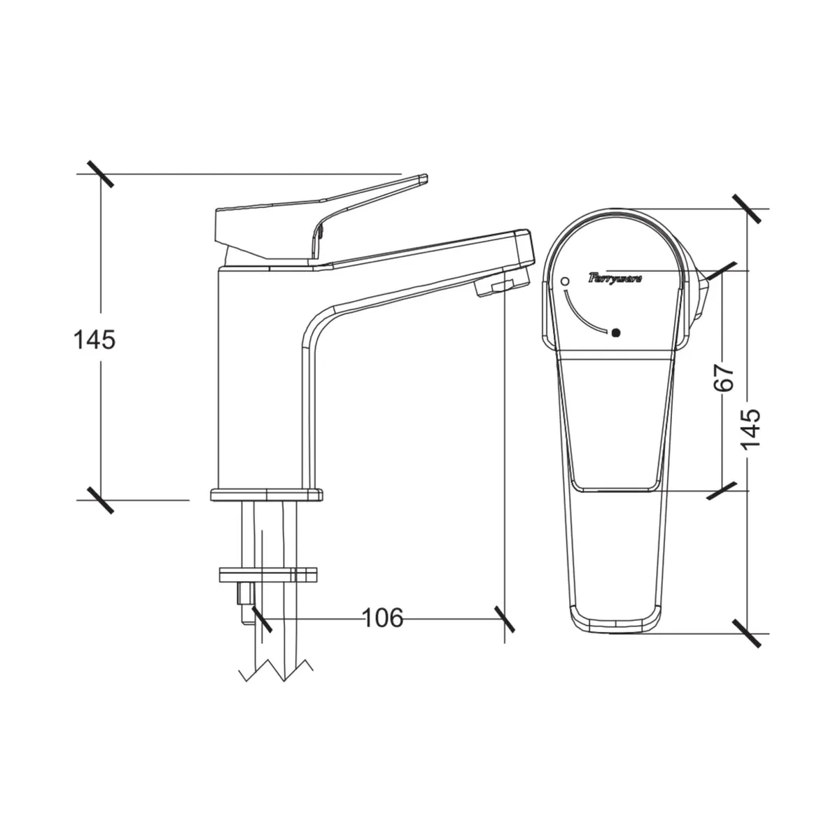 Parryware table mounted regular basin mixer aqua G5714A1 G5714A1 Chrome - image 2