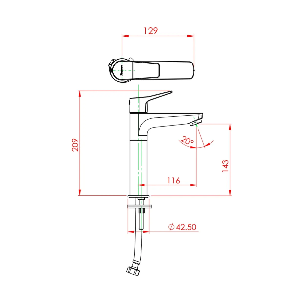 Parryware table mounted regular basin tap aqua G572BA1 G572BA1 Chrome - image 2