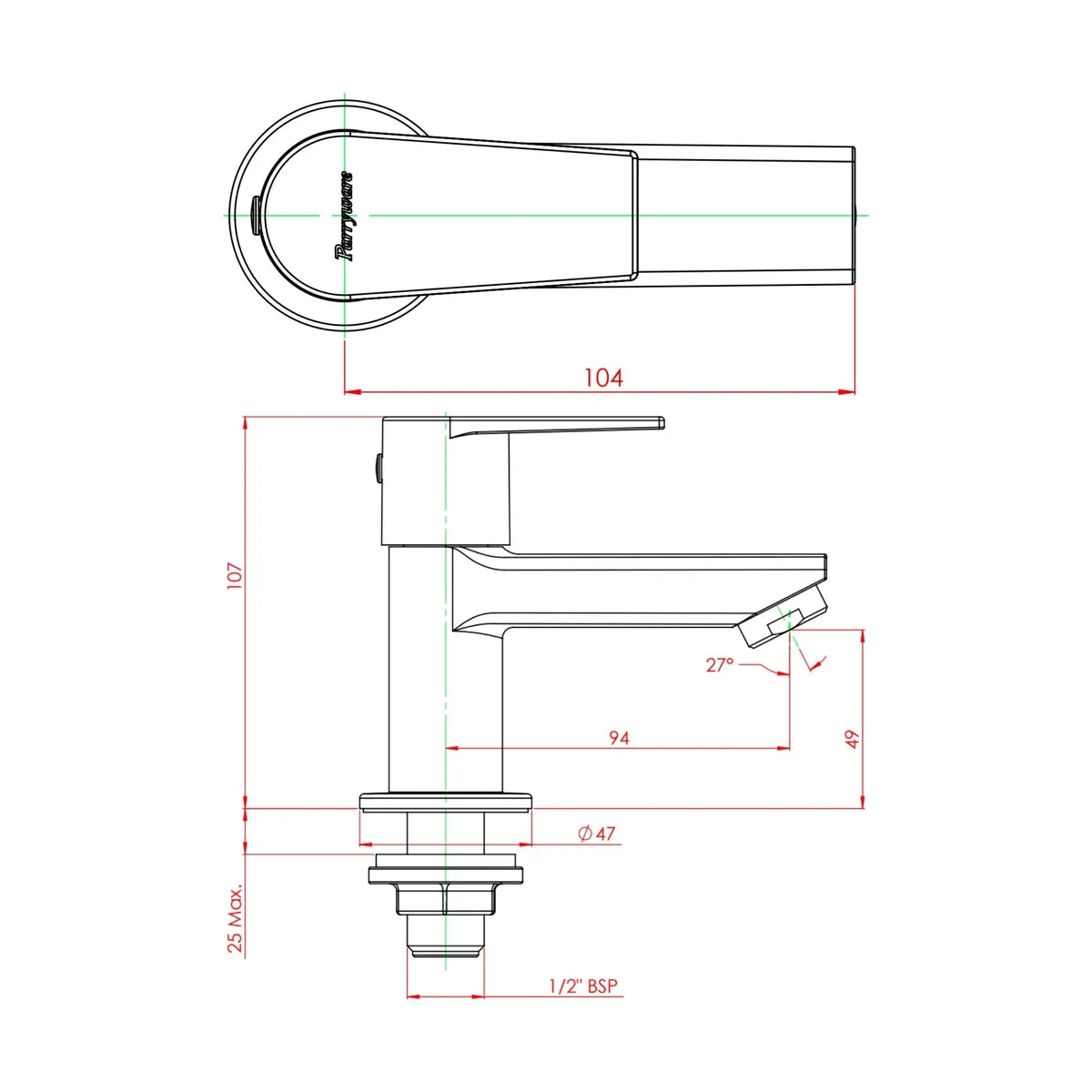Parryware table mounted regular basin tap praseo G5801A4 G5801A4 Rose Gold - image 4