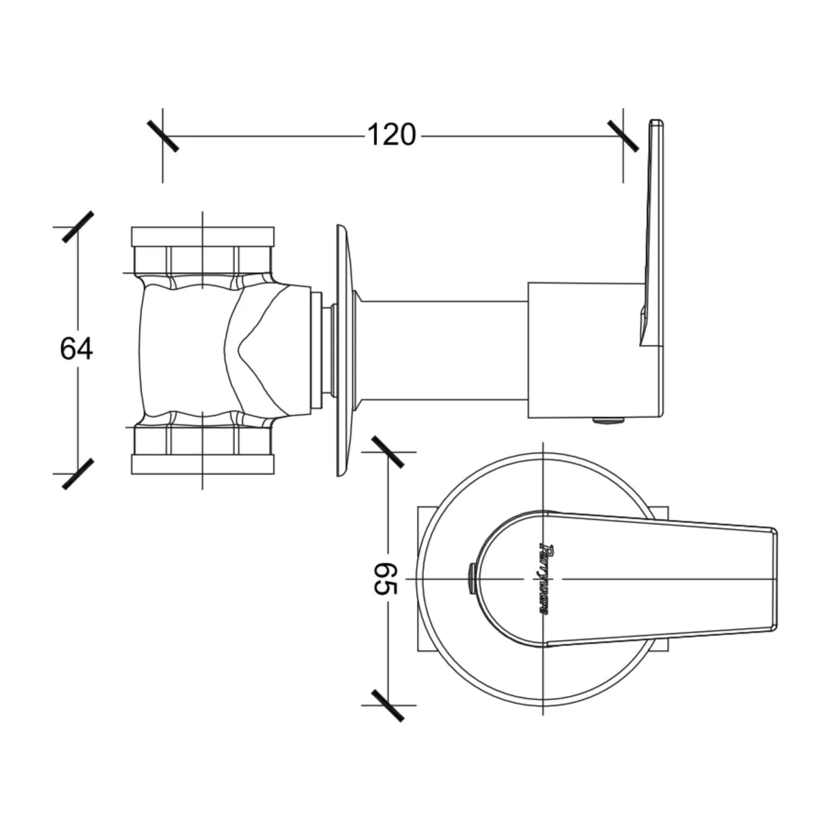 Parryware basin area stop valve praseo G5851A1 G5851A1 Chrome - image 2