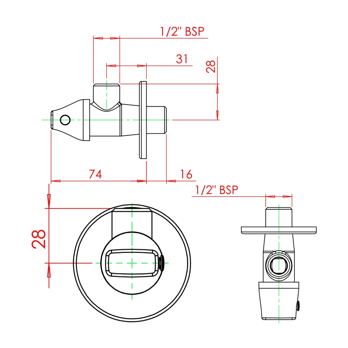 Parryware basin area angle valve standard G9003A1 G9003A1 Chrome - image 2