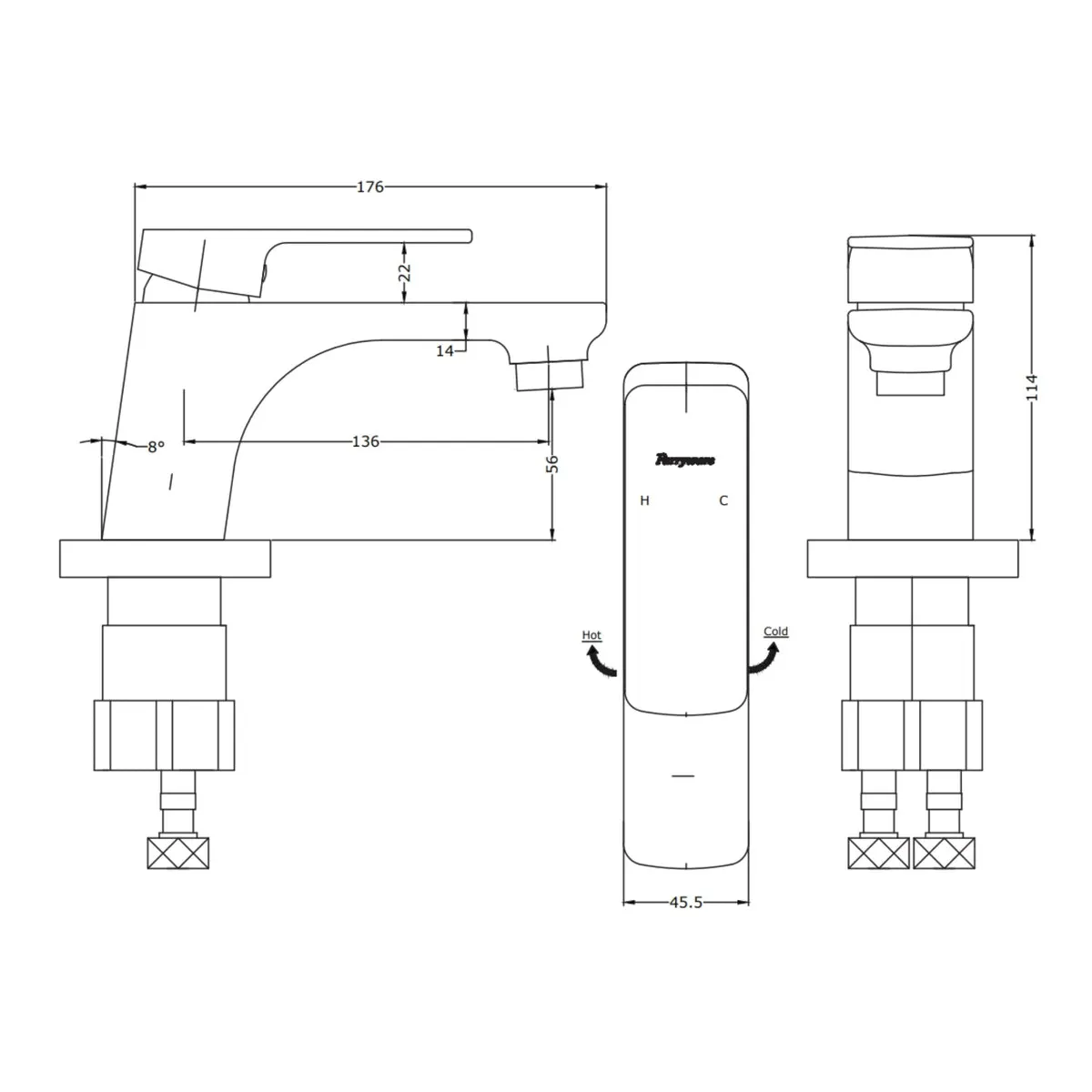 Parryware table mounted regular basin mixer quattro T2365A1 T2365A1 Chrome - image 2