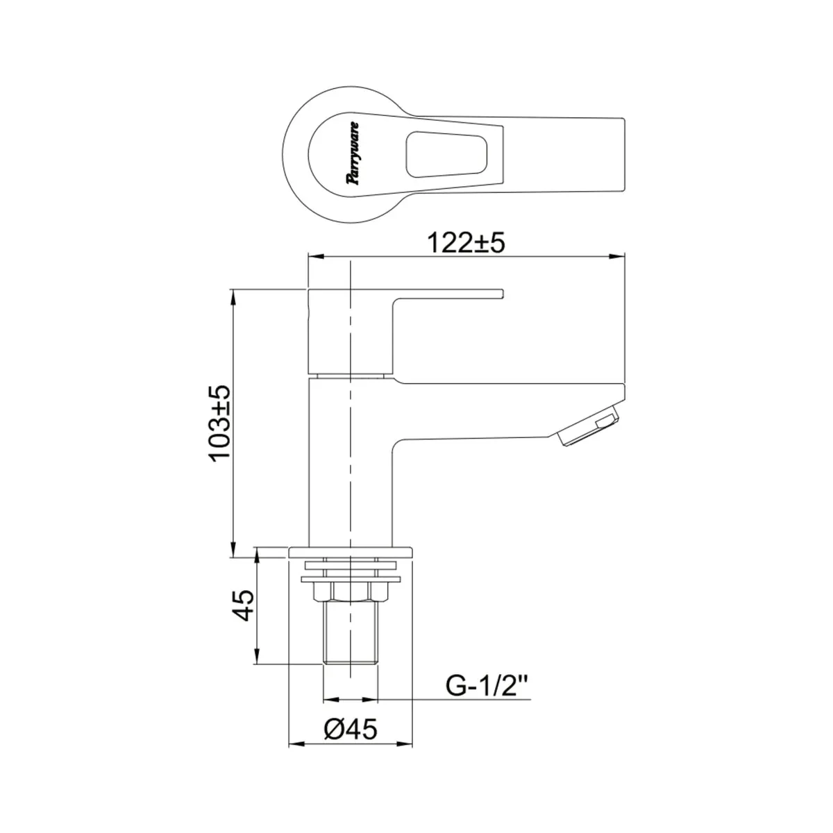 Parryware table mounted regular basin tap espirion T7201A1 T7201A1 Chrome - image 2