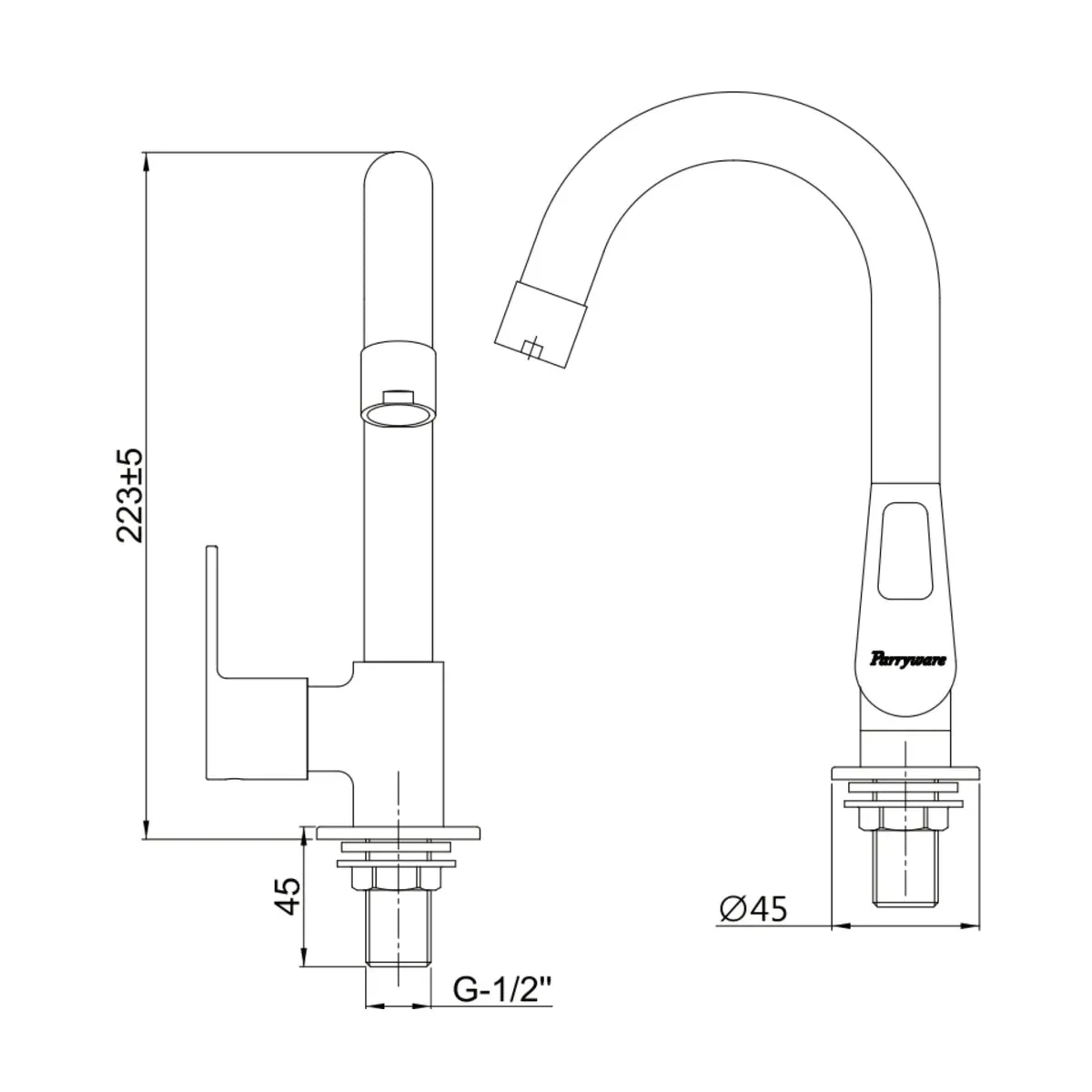 Parryware table mounted tall boy basin tap espirion T7203A1 T7203A1 Chrome - image 2