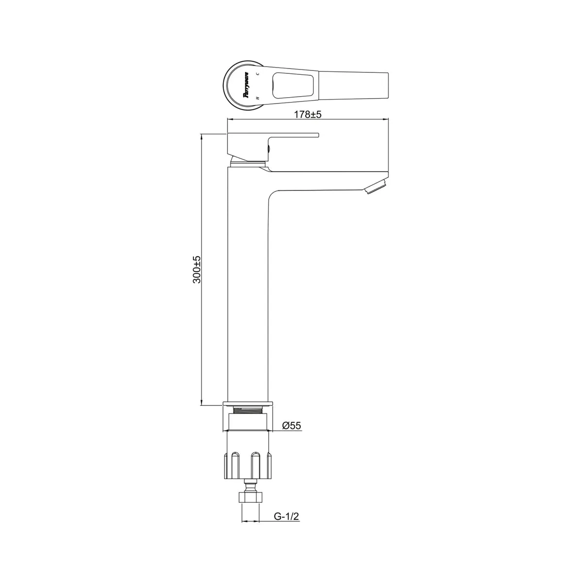 Parryware table mounted tall boy basin mixer espirion T7246A1 T7246A1 Chrome - image 2