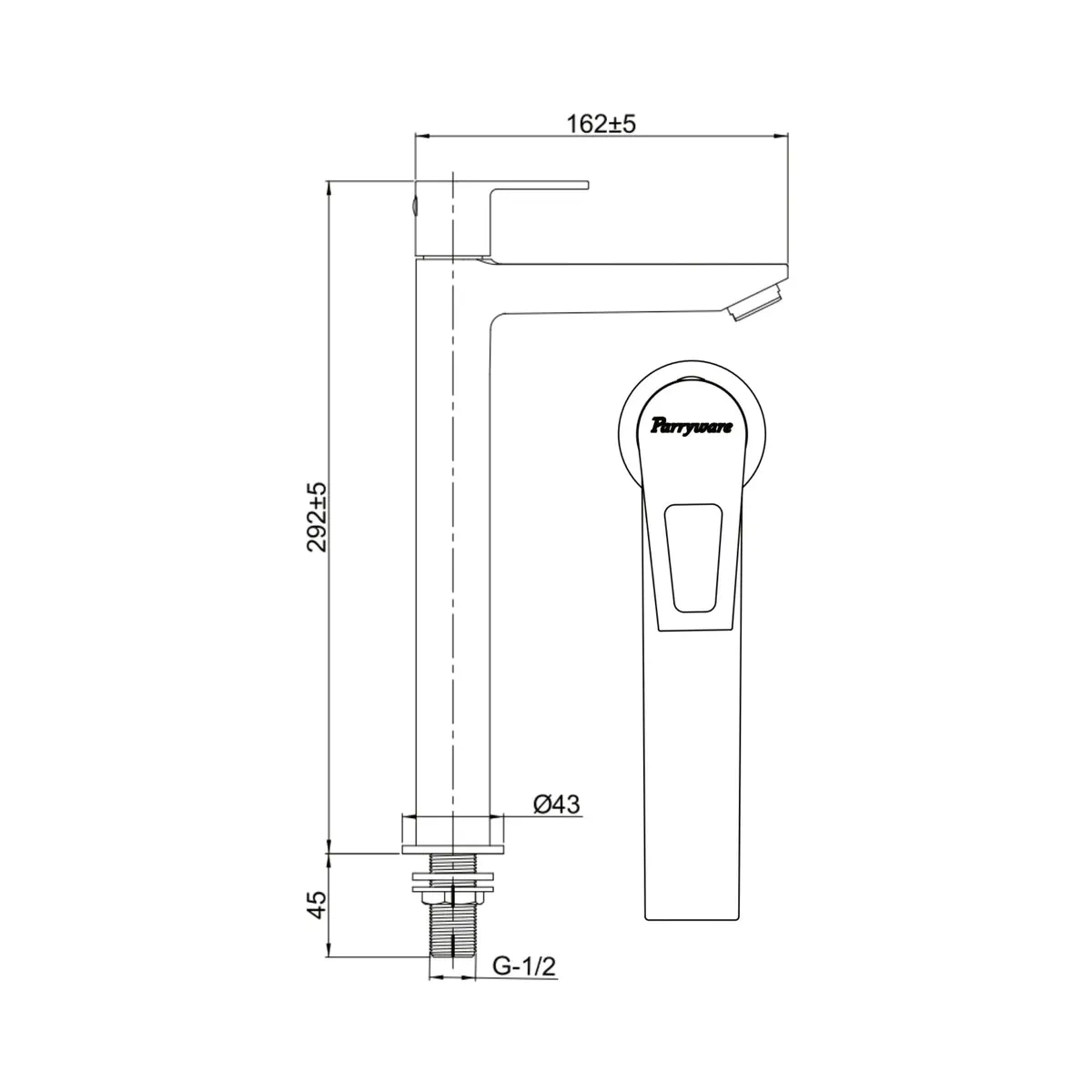 Parryware table mounted tall boy basin tap espirion T7264A1 T7264A1 Chrome - image 2
