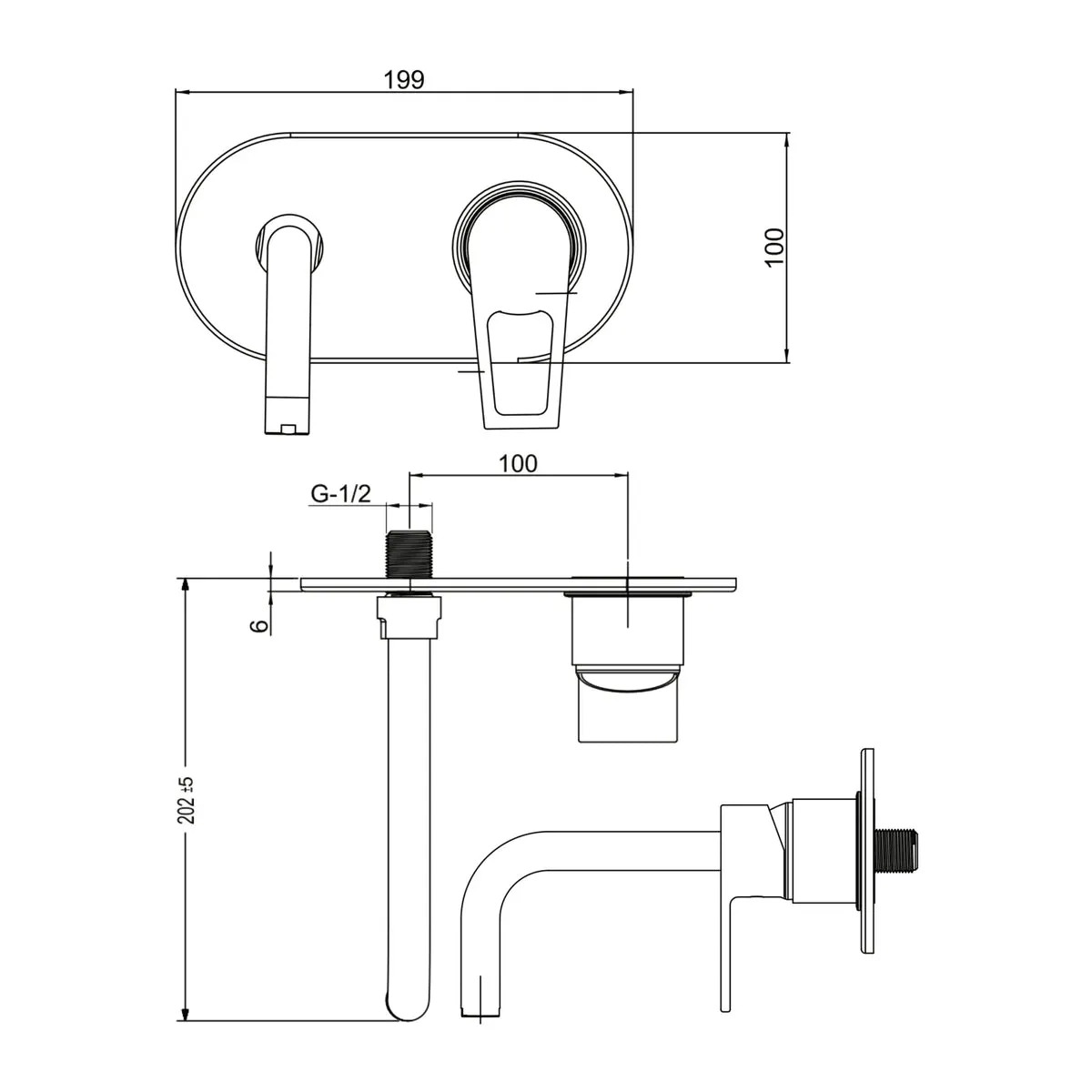 Parryware wall mounted basin mixer espirion T7276A1 T7276A1 Chrome - image 2