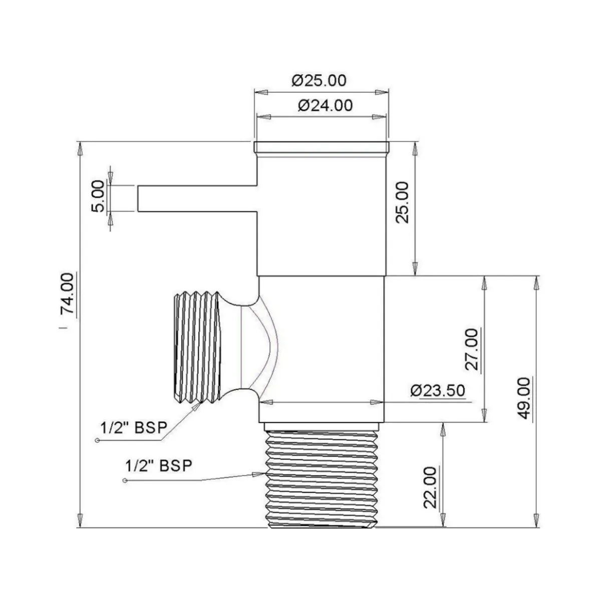 Parryware basin area angle valve star T9926A1 T9926A1 Chrome - image 2