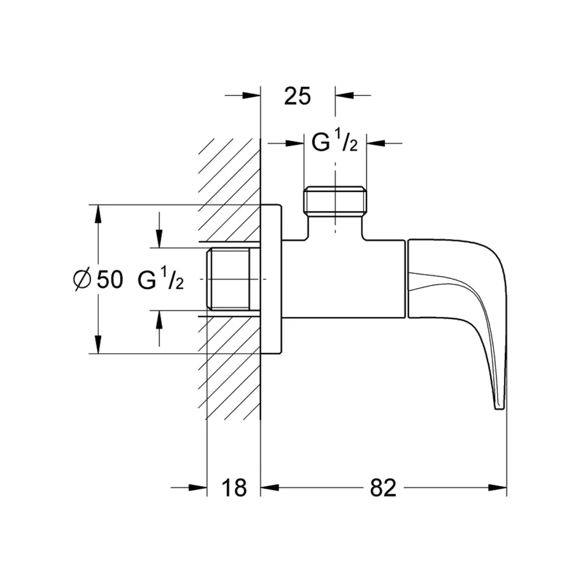 Grohe basin area angle valve bau curve 22006000 22006000 Chrome - image 2