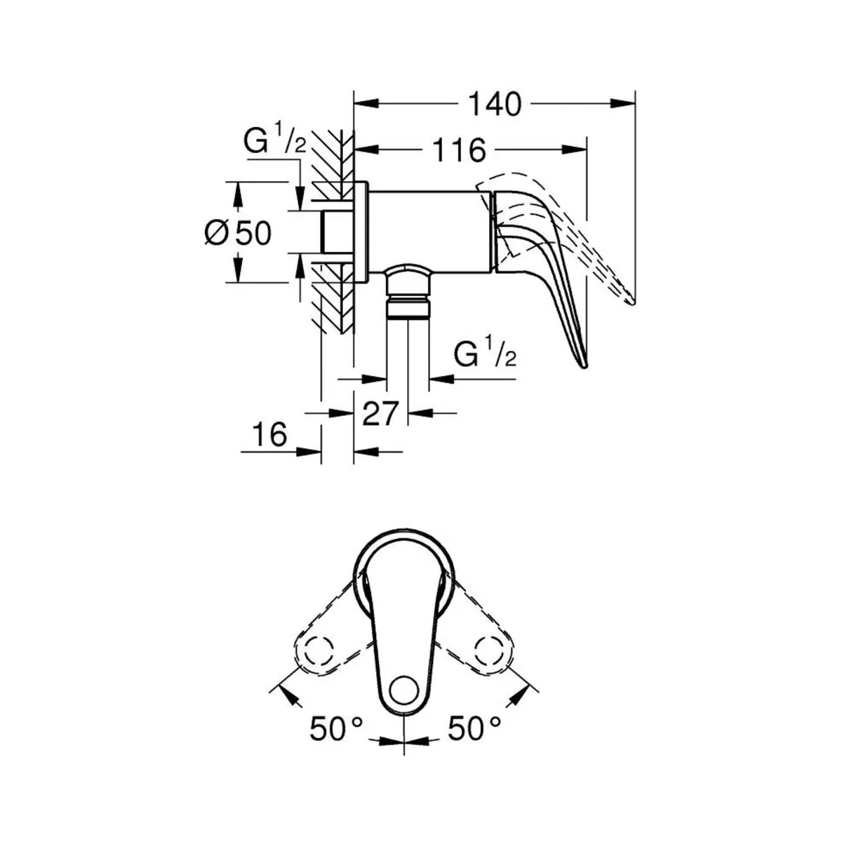 Grohe basin area angle valve euroeco 29390001 29390001 Chrome - image 4