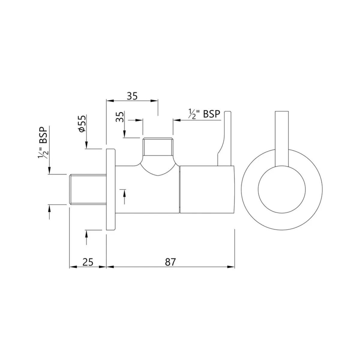 Jaquar basin area angle valve Florentine Prime FLP-CHR-5053PM Chrome - image 2