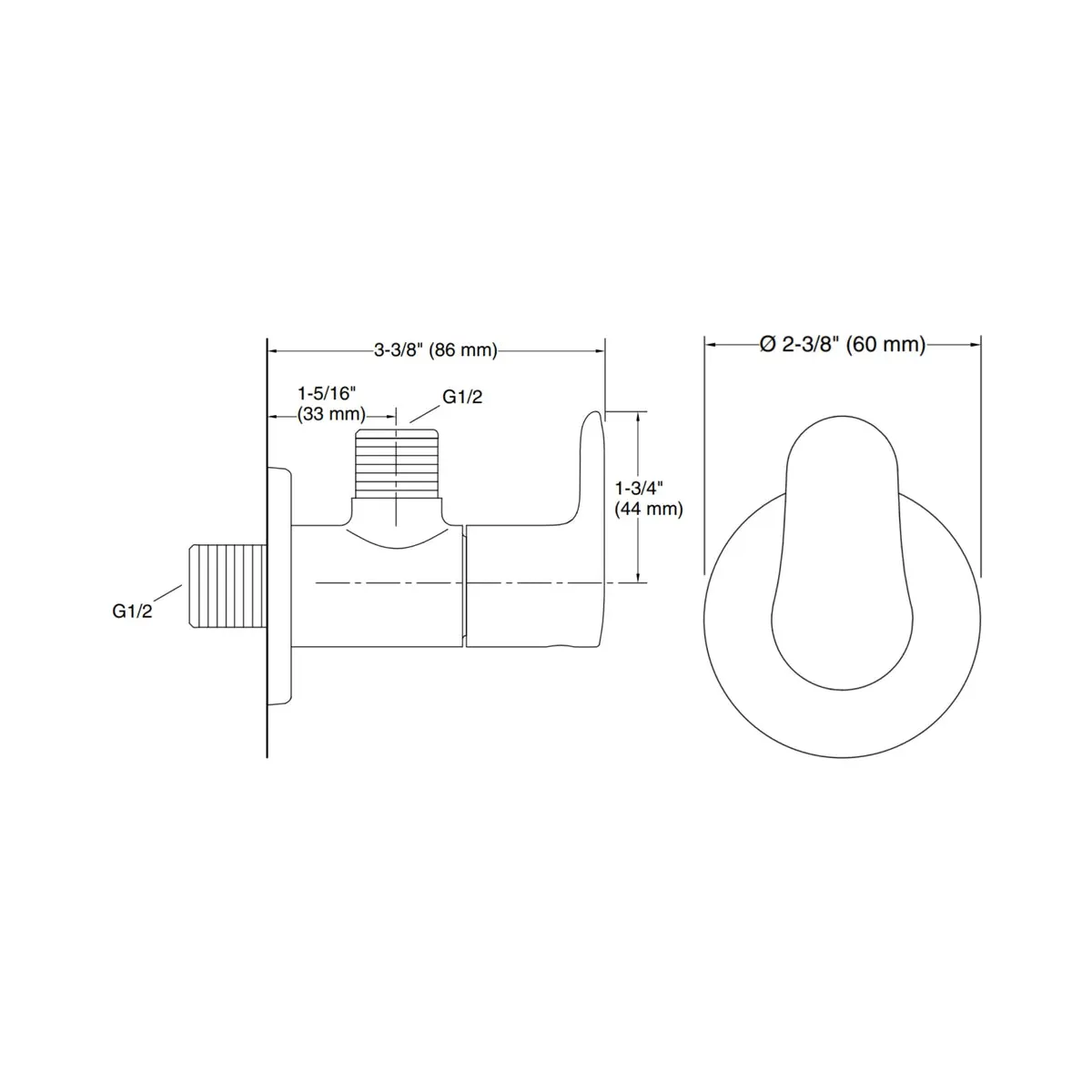 Kohler basin area angle valve july 16086IN-4-RGD 16086IN-4-RGD Rose Gold - image 2