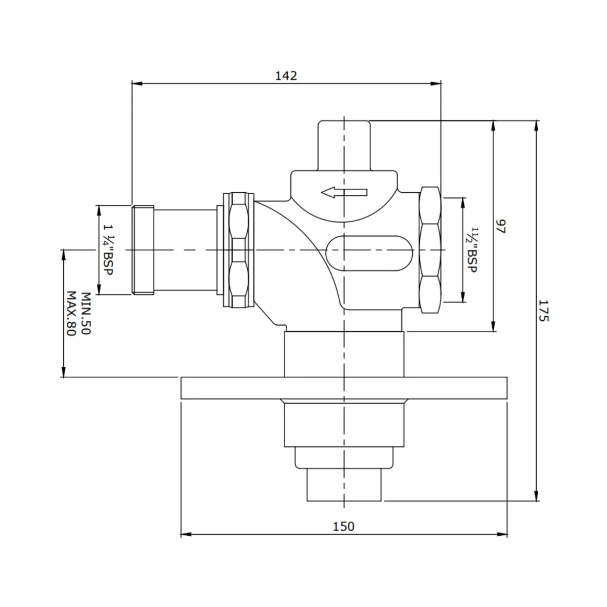 Parryware basin area stop valve T3305A1 T3305A1 Chrome - image 2