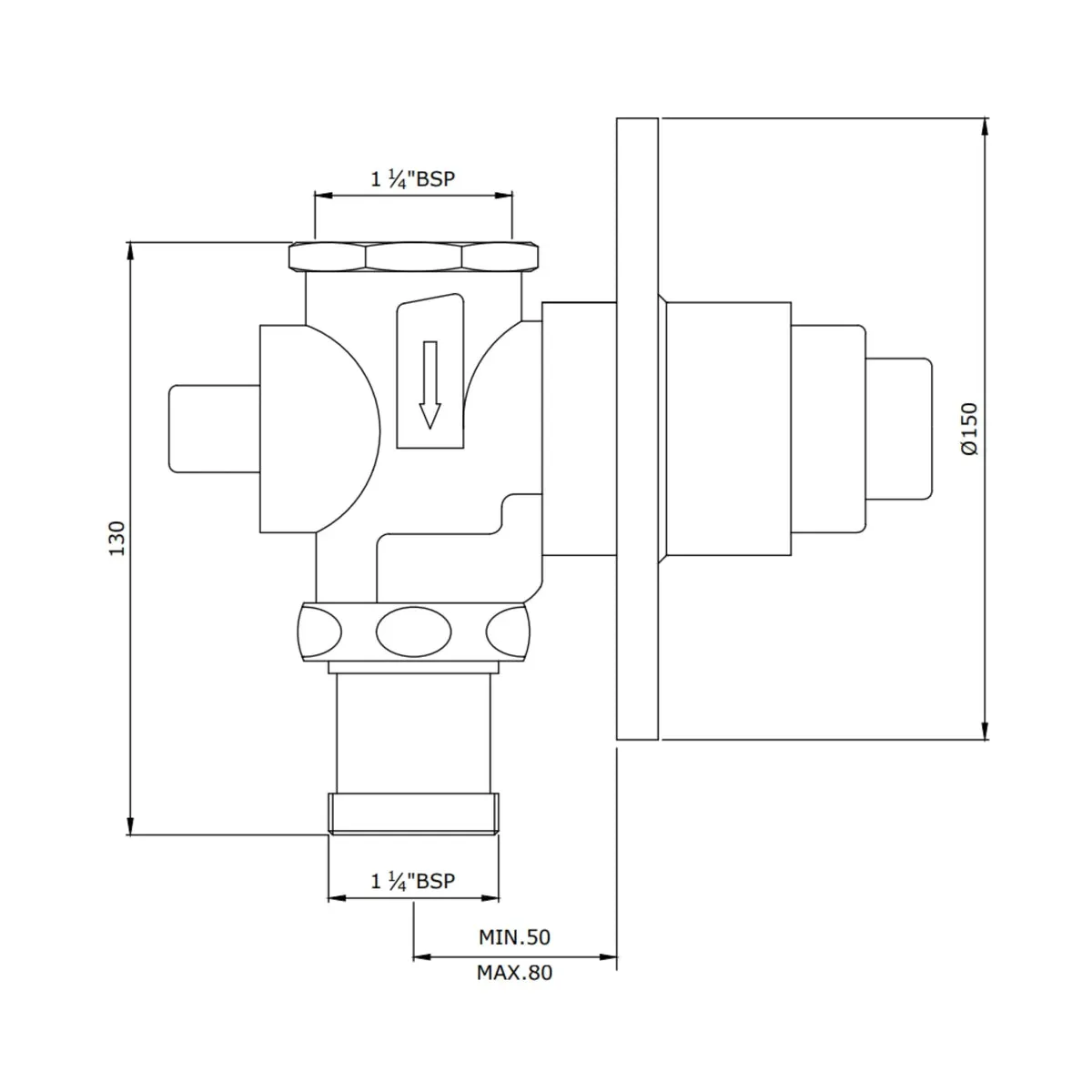 Parryware basin area stop valve T3307A1 T3307A1 Chrome - image 2