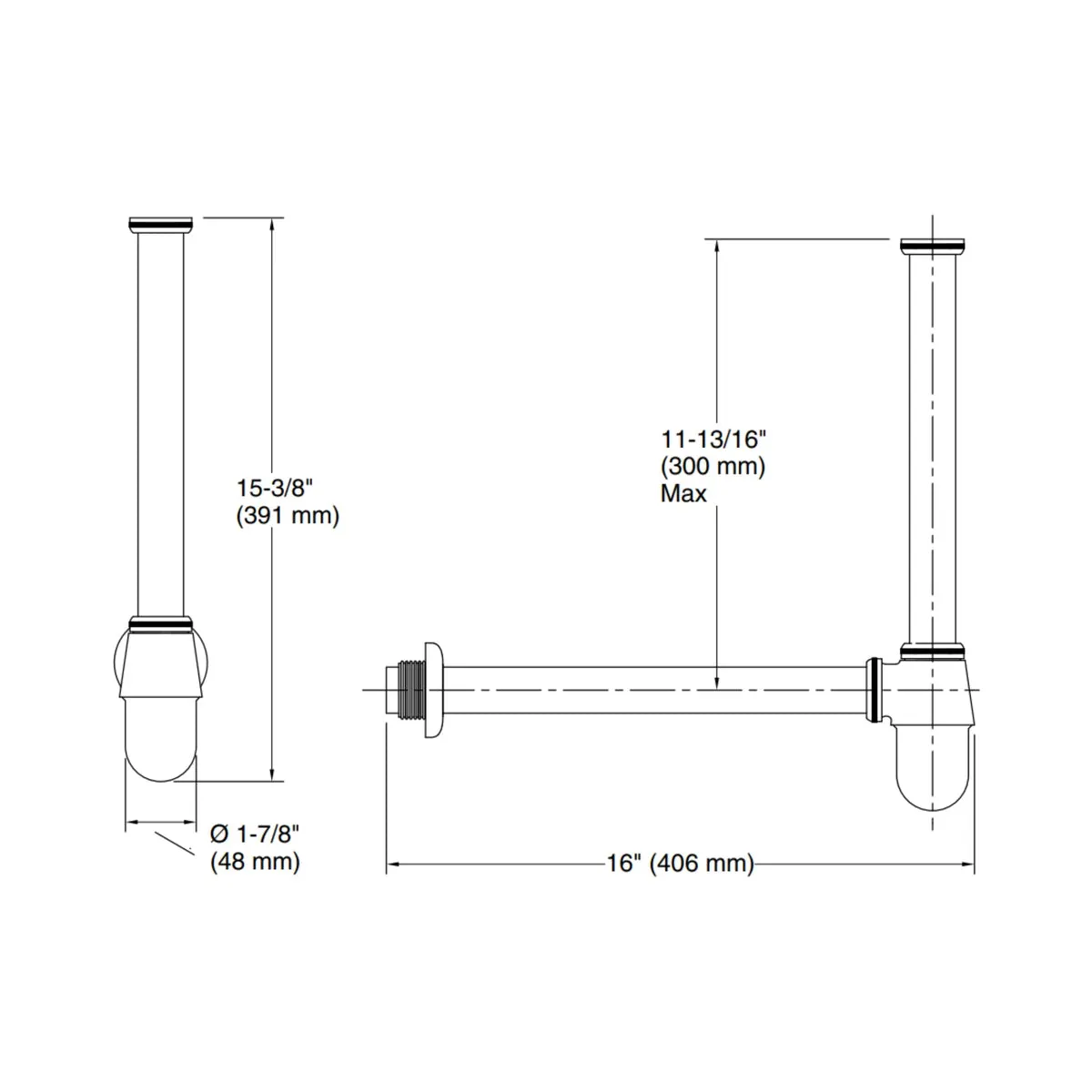 Kohler 14 inch bottle trap complementary K-75823IN-BRD 75823IN-BRD Brushed Rose Gold - image 2