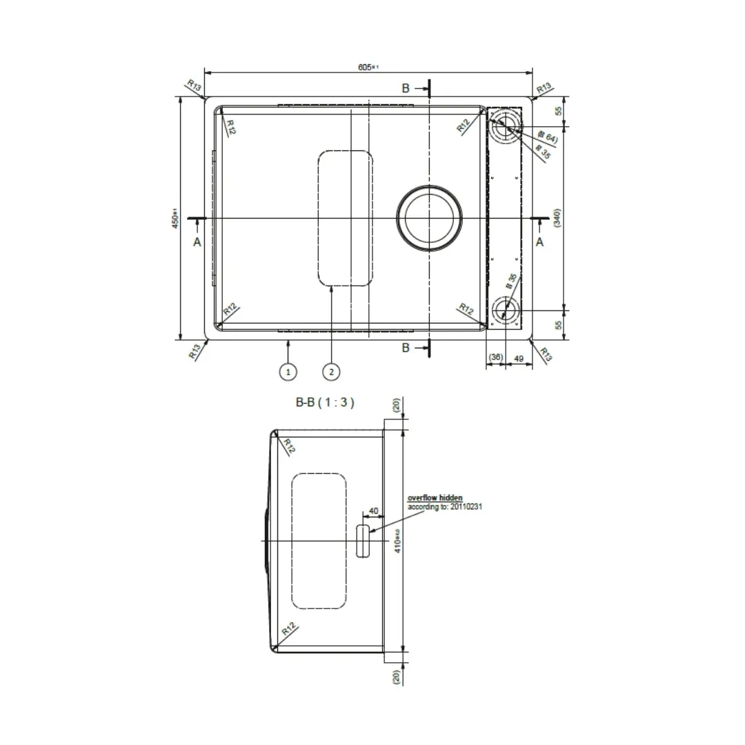 Franke stainless steel sink box deluxe box deluxe bxx 210 110 50 ( 24 x 18 inches ) BXX-210-110-50 Satin - image 3