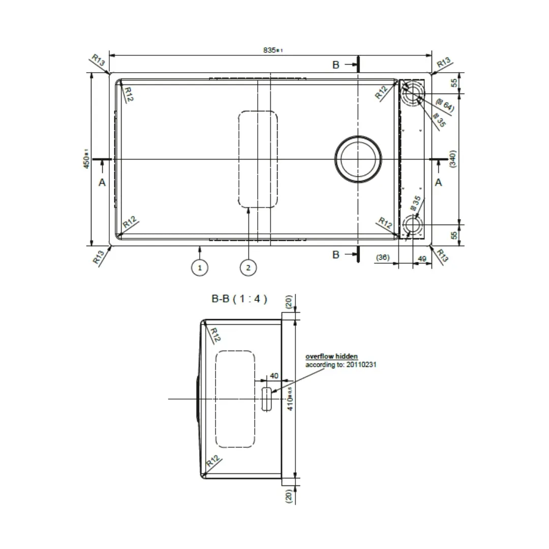 Franke stainless steel sink box deluxe box deluxe bxx 210 110 73 ( 33 x 18 inches ) BXX-210-110-73 Satin - image 3