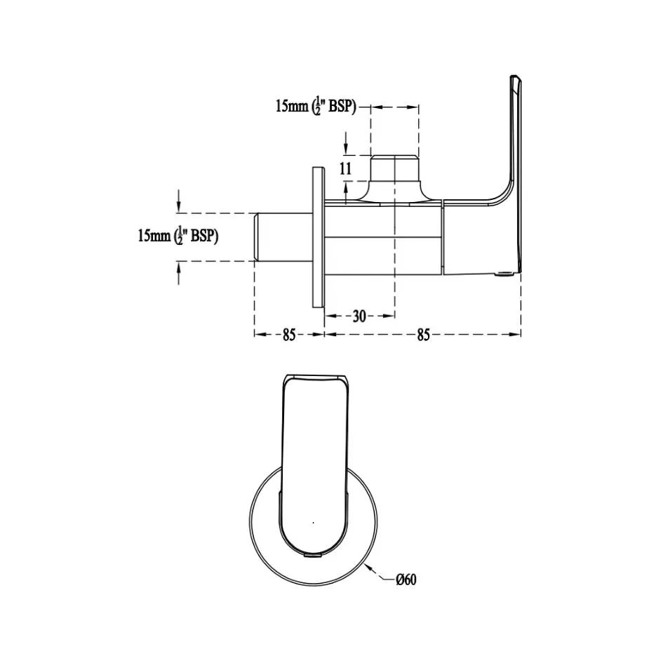 Cera basin area angle valve chelsea F1016201RG F1016201RG Rose Gold - image 2